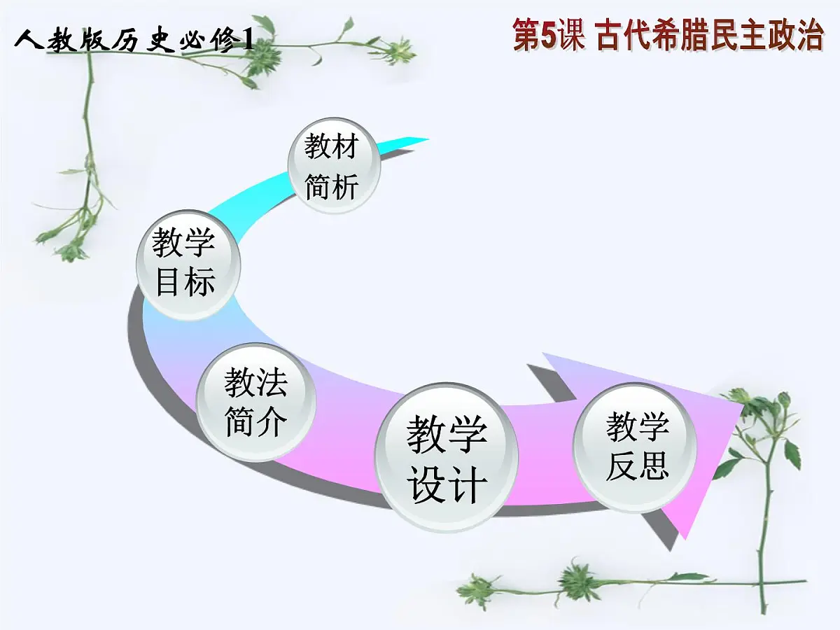 人教版 (新课标)高中历史必修1 2-5《古代希腊民主政治》说课课件第2页