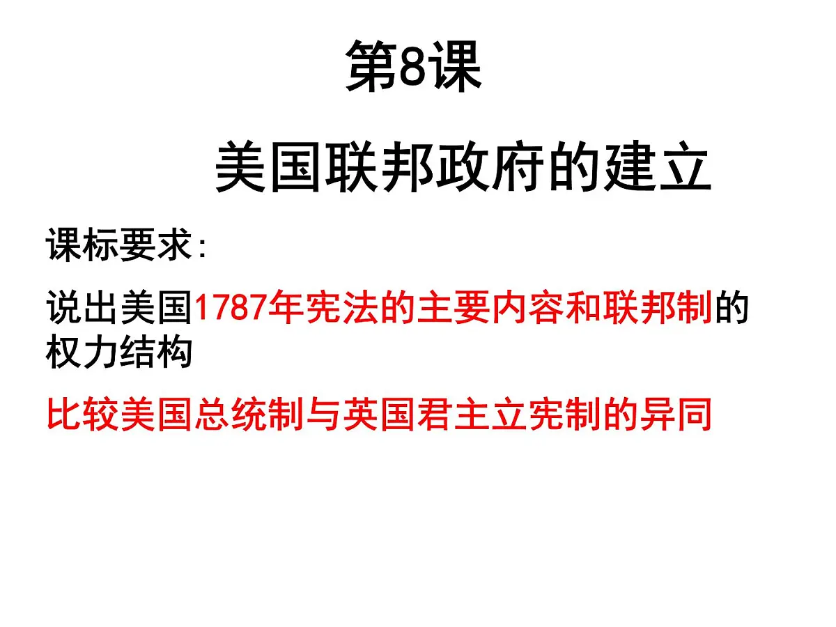 教案—人教版 (新课标)高中历史必修1 3-8《美国联邦政府的建立》课件第3页