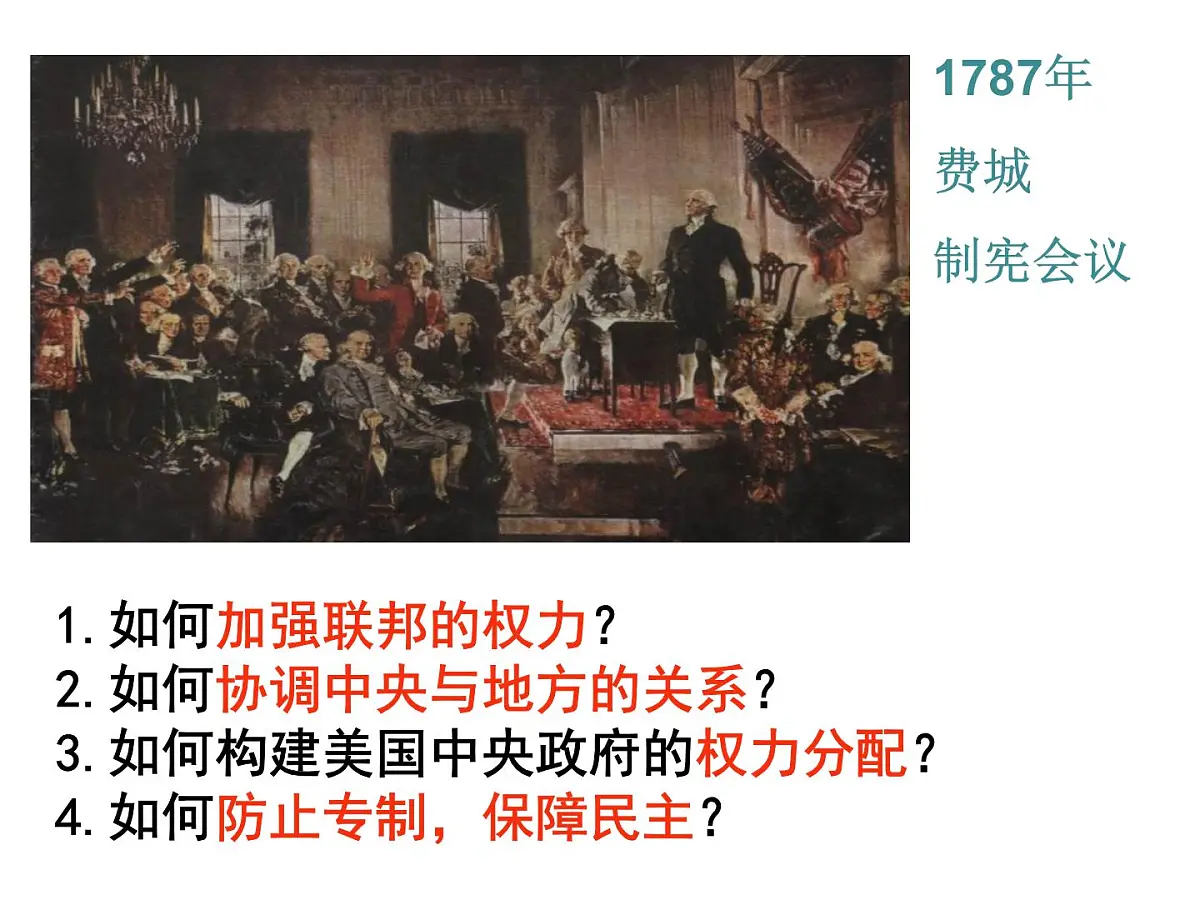 教案—人教版 (新课标)高中历史必修1 3-8《美国联邦政府的建立》课件第7页