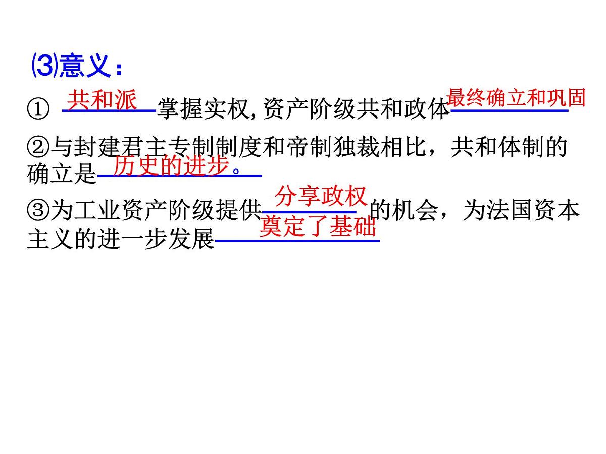 人教版 (新课标)高中历史必修1 3-9《资本主义政治制度在欧洲大陆的扩展》课件第7页