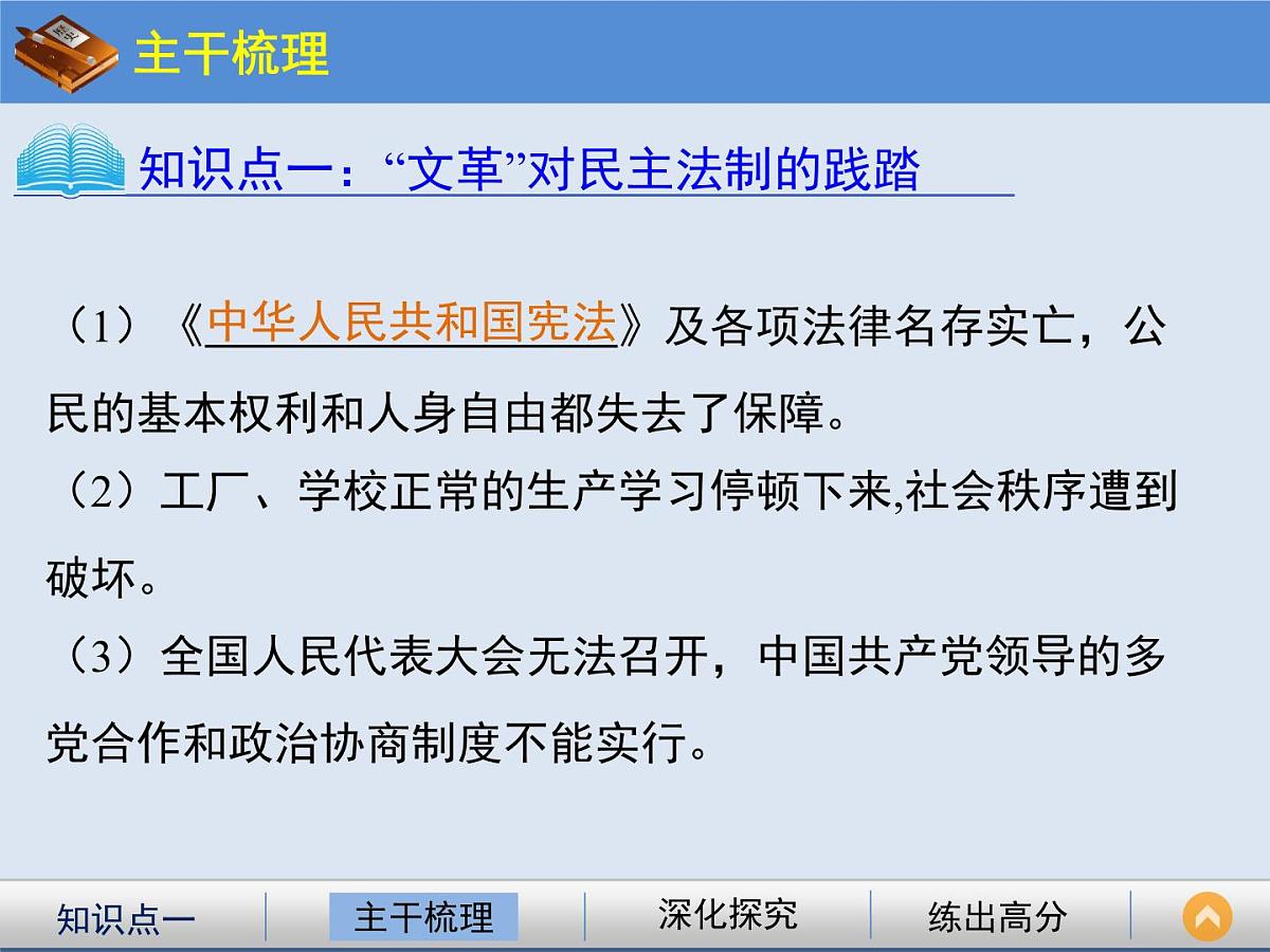 人教版 (新课标)高中历史必修1 6-21《民主政治建设的曲折发展》课件第3页
