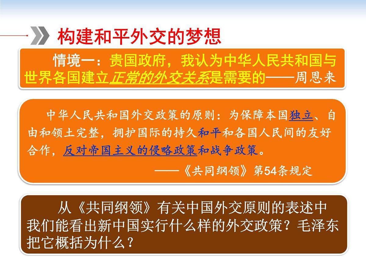 课件—人教版 (新课标)高中历史必修1 7-23《新中国初期的外交》第3页