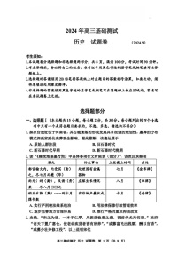 2025届浙江省嘉兴市高三9月基础测试月-历史试卷（含答案）
