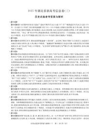 2025年高三湖北省新高考信息卷（三）历史含答案解析