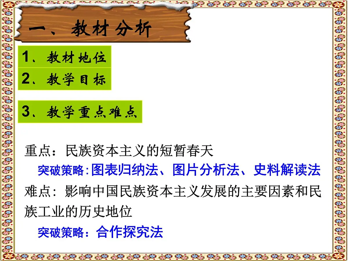 人教版 (新课标)高中历史必修2 3-10《中国民族资本主义的曲折发展》说课课件第5页