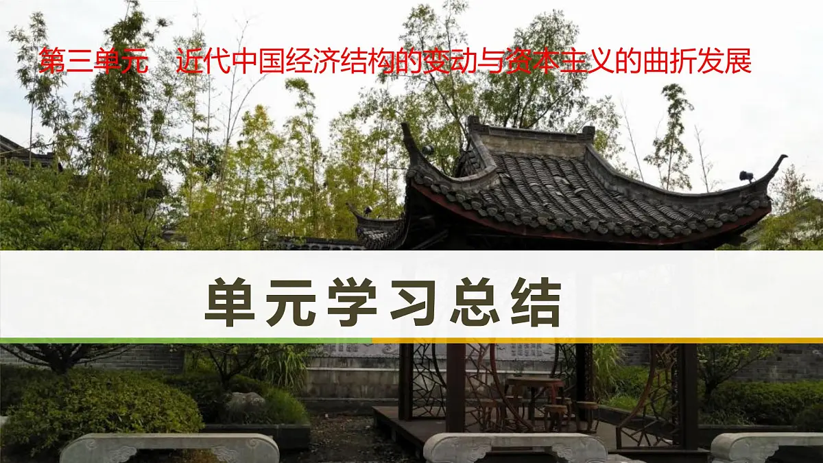 人教版 (新课标)高中历史必修2 第三单元近代中国经济结构的变动与资本主义的曲折发展单元复习总结课件第1页