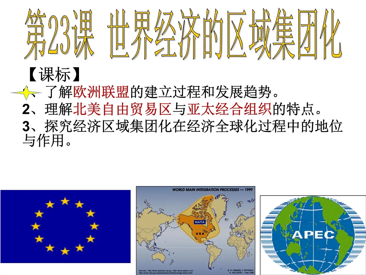 人教版 (新课标)高中历史必修2 8-23《世界经济的区域集团化》课件第3页