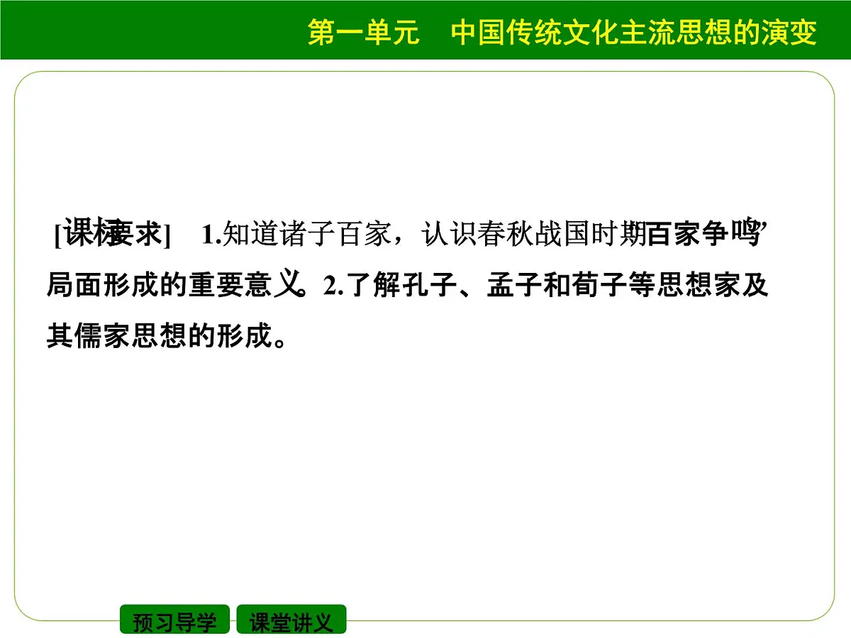 人教版 (新课标)高中历史必修3 1-1《“百家争鸣”和儒家思想的形成》课件第2页