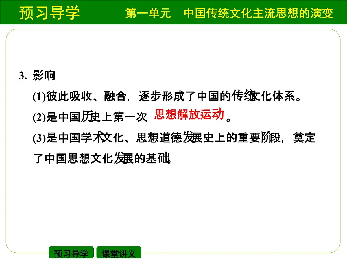 人教版 (新课标)高中历史必修3 1-1《“百家争鸣”和儒家思想的形成》课件第6页