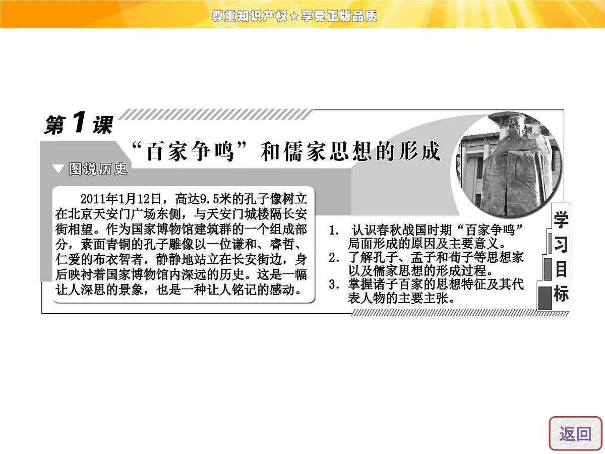人教版 (新课标)高中历史必修3 1-1《“百家争鸣”和儒家思想的形成》课件第3页