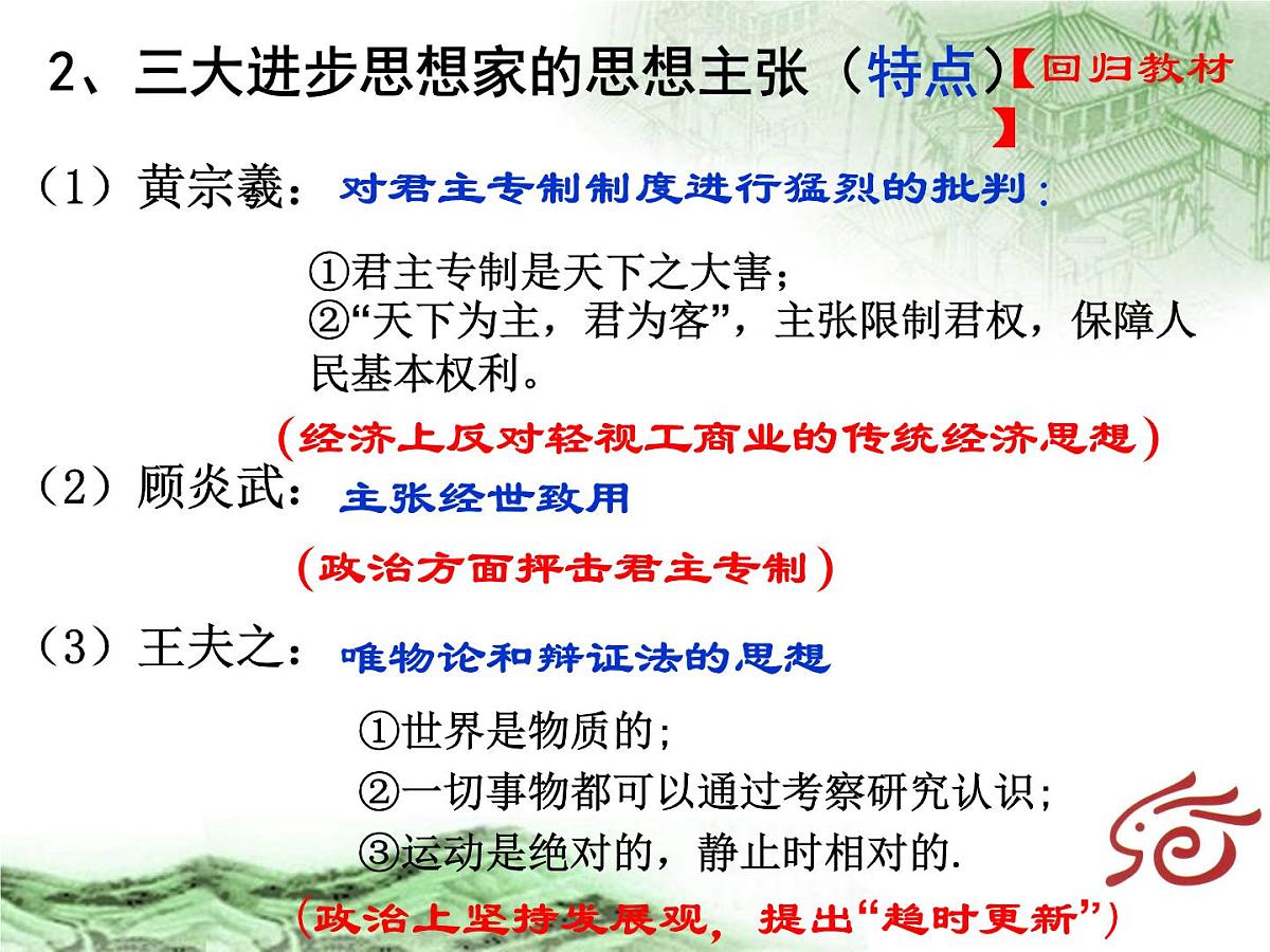 人教版 (新课标)高中历史必修3 1-4《明清之际活跃的儒家思想》合作探究型课件第7页