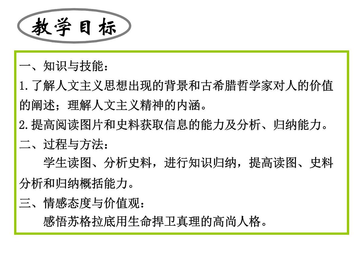 人教版 (新课标)高中历史必修3 2-5《西方人文主义思想的起源》说课课件第2页