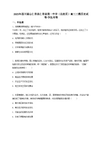 2025年四川眉山仁寿县仁寿县第一中学（北校区）高三三模历史试卷（含解析）