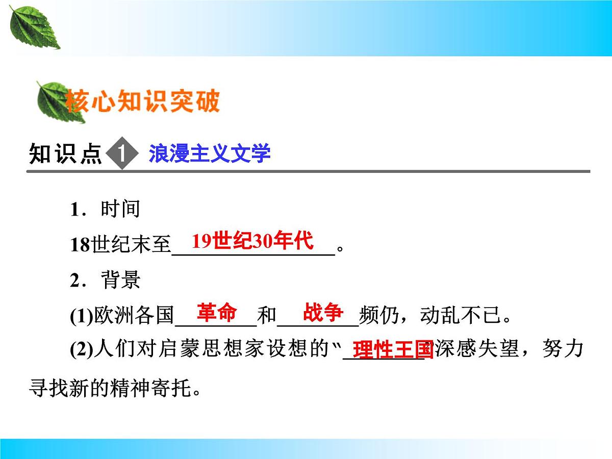 人教版 (新课标)高中历史必修3 8-22《文学的繁荣》课件第3页
