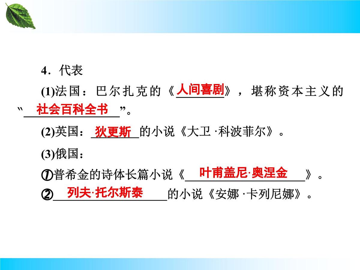 人教版 (新课标)高中历史必修3 8-22《文学的繁荣》课件第8页