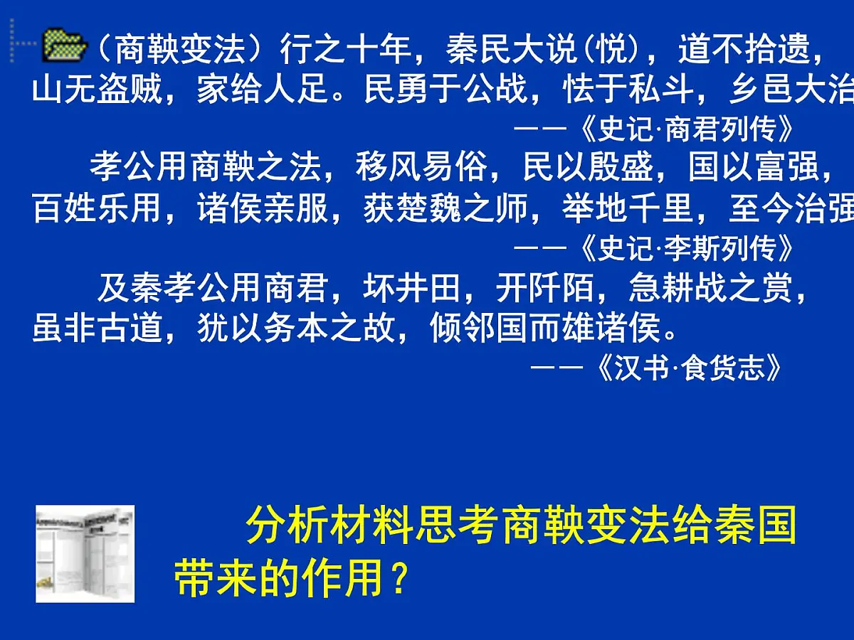 人教版 (新课标)高中历史选修1 2-3《富国强兵的秦国》课件第7页