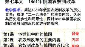 人教版 (新课标)高中历史选修1 第七单元1861年俄国农奴制改革综合复习课件