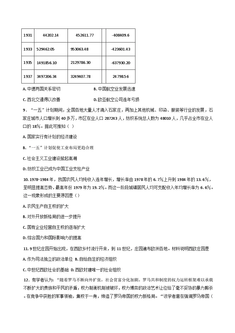 贵州省黔西南布依族苗族自治州册亨县第一高级中学2024-2025学年高二下学期期中考试历史试题(含解析)第3页
