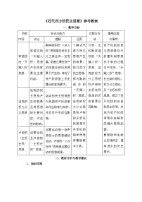 历史人教版 (新课标)近代西方的民主思想教案及反思