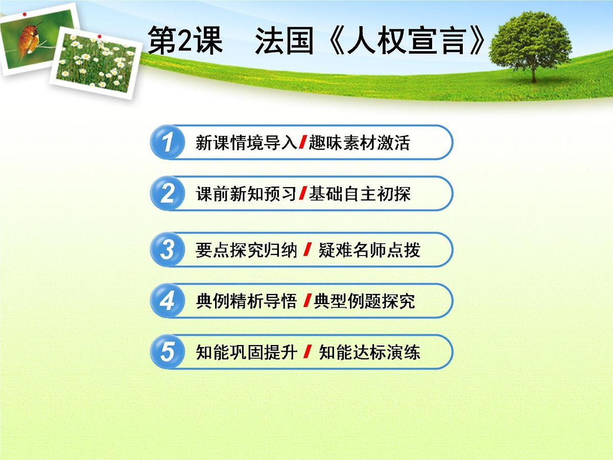 人教版 (新课标)高中历史选修2 3-2《法国《人权宣言》》探究型课件第1页