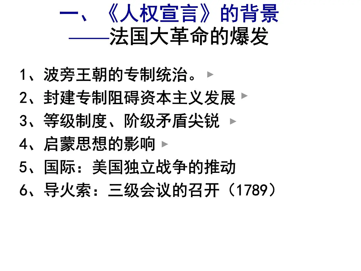 人教版 (新课标)高中历史选修2 3-2《法国《人权宣言》》课件第3页
