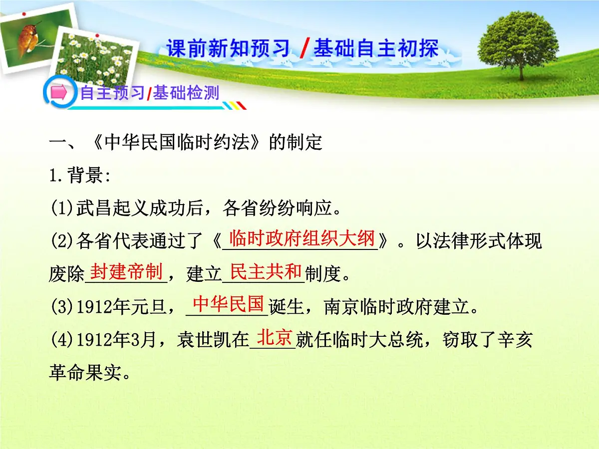 人教版 (新课标)高中历史选修2 3-3《中华民国临时约法》探究型课件第4页