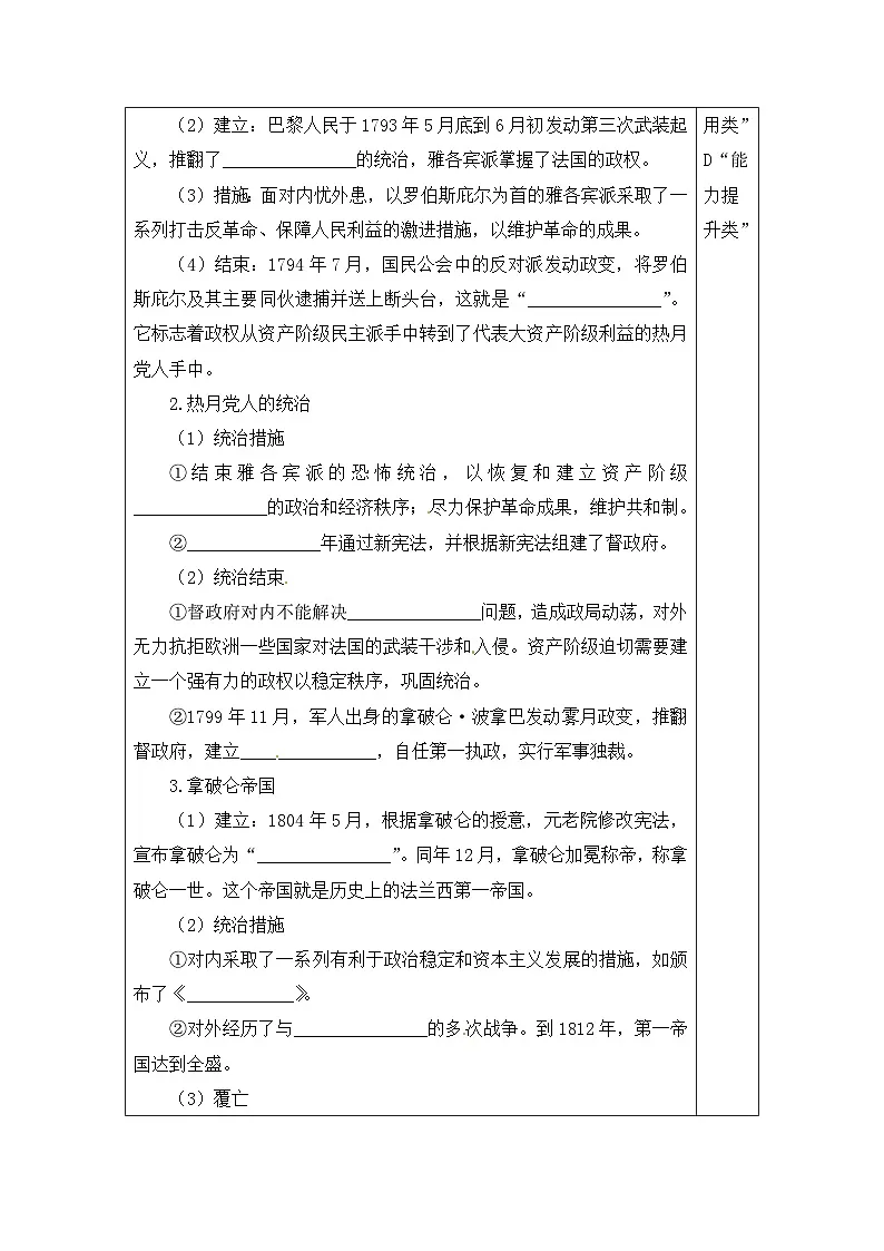 人教版 (新课标)高中历史选修2 5-2《拿破仑帝国的建立与封建制度的复辟》导学案第2页