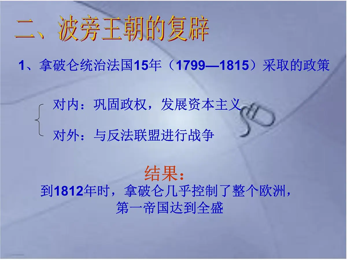 人教版 (新课标)高中历史选修2 5-2《拿破仑帝国的建立与封建制度的复辟》课件第4页