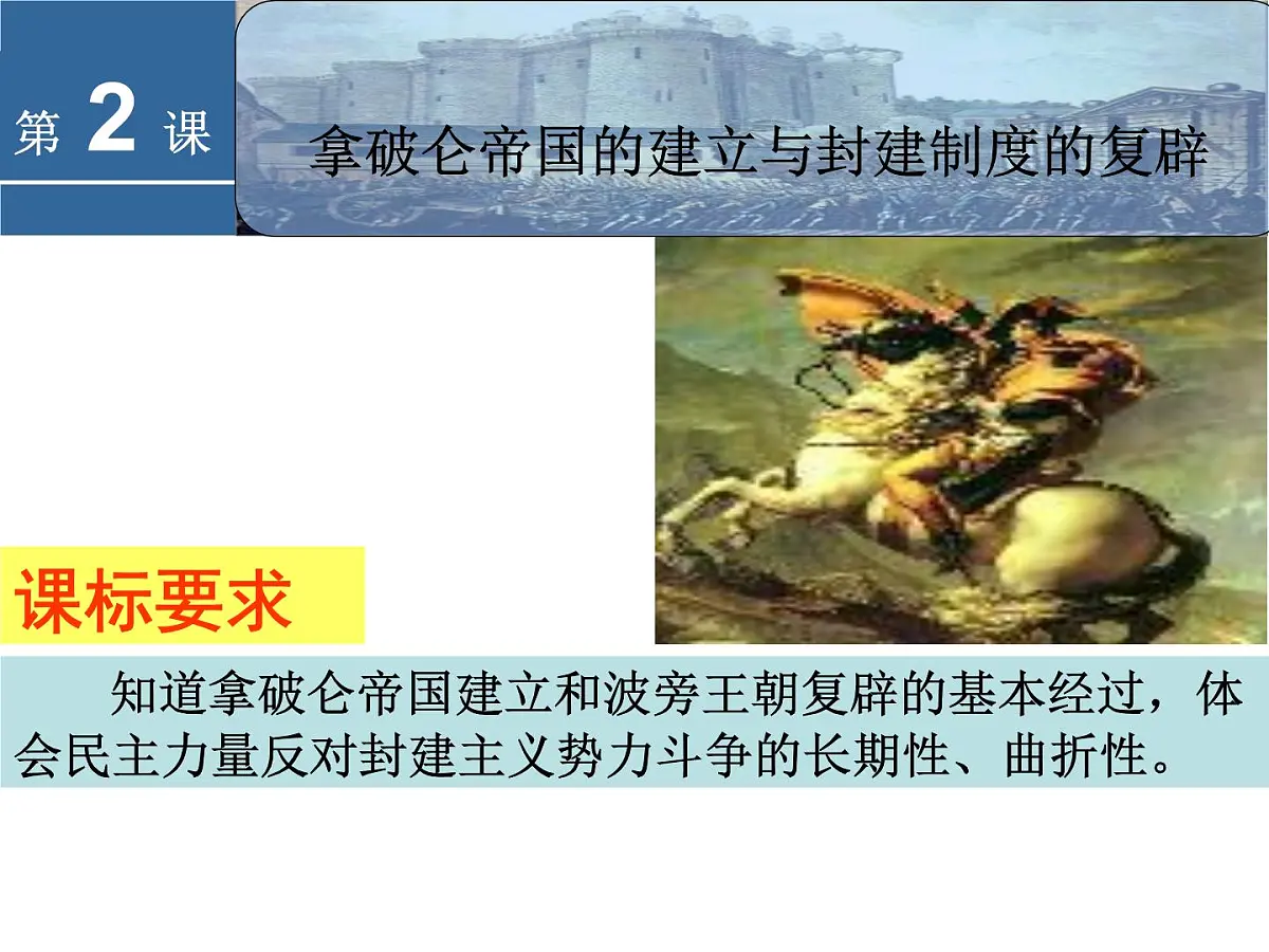 人教版 (新课标)高中历史选修2 5-2《拿破仑帝国的建立与封建制度的复辟》课件第1页