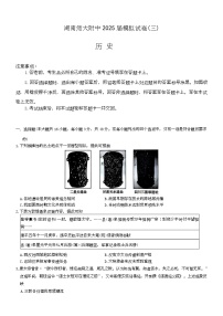 湖南师范大学附属中学2025届高三下学期三模历史试卷（Word版附答案）