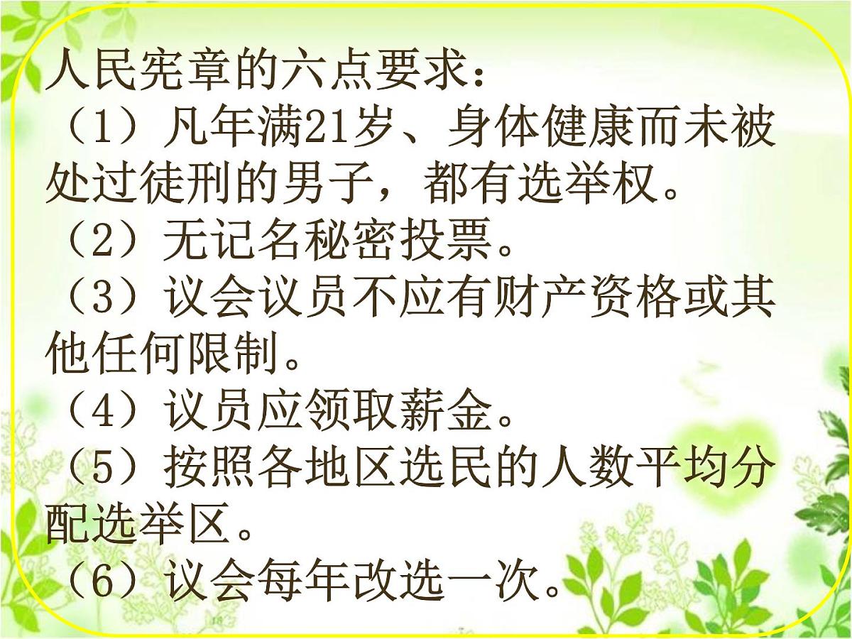 人教版 (新课标)高中历史选修2 7-1《英国宪章运动》课件第6页