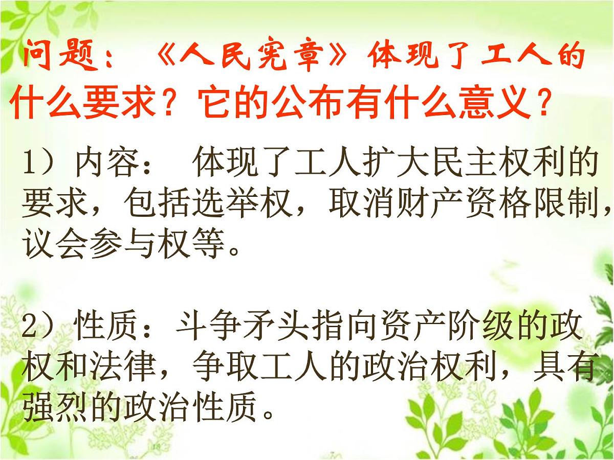 人教版 (新课标)高中历史选修2 7-1《英国宪章运动》课件第7页