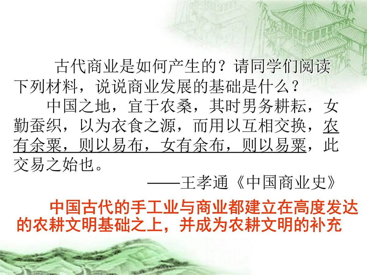 课件—人民版高中历史必修2 1-3《古代中国的商业经济》第3页