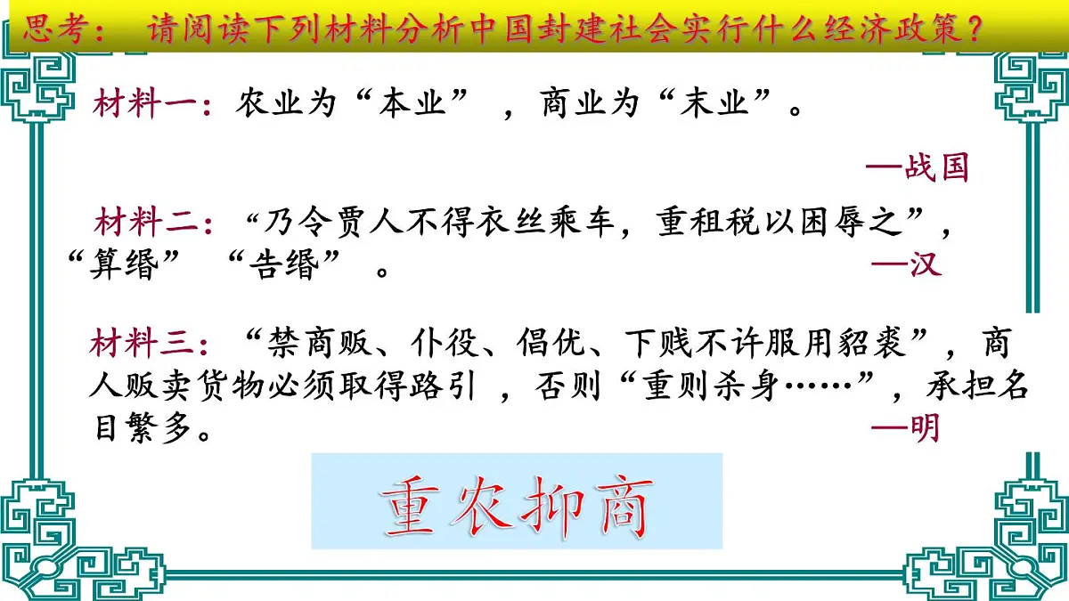 课件—人民版高中历史必修2 1-4《古代中国的经济政策》第4页
