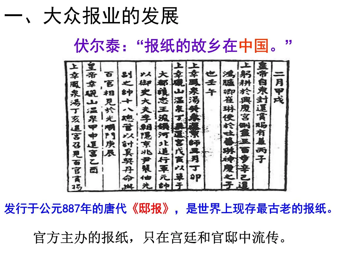 课件—人民版高中历史必修2 4-3《大众传播媒介的更新》第3页