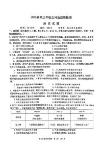 湖北省武汉市华中师范大学第一附属中学2025届高三下学期五月适应性检测历史含答案解析