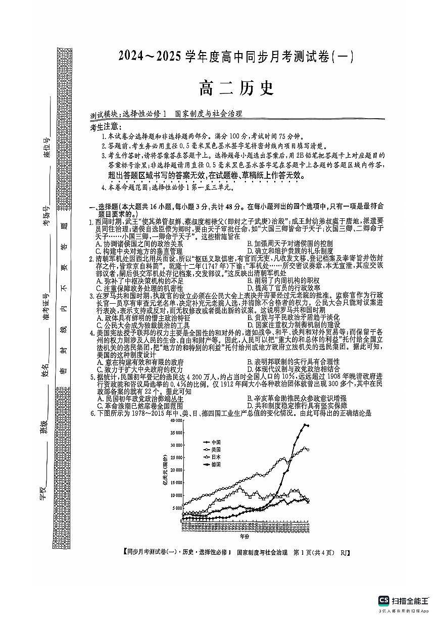 高二历史第1页