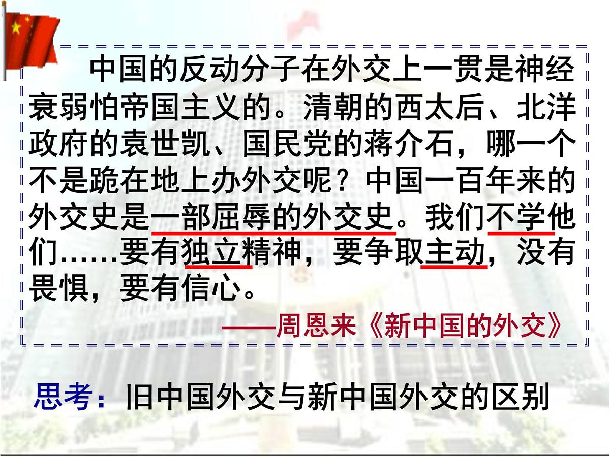 人民版高中历史必修1 5-1《新中国初期的外交》课件第3页