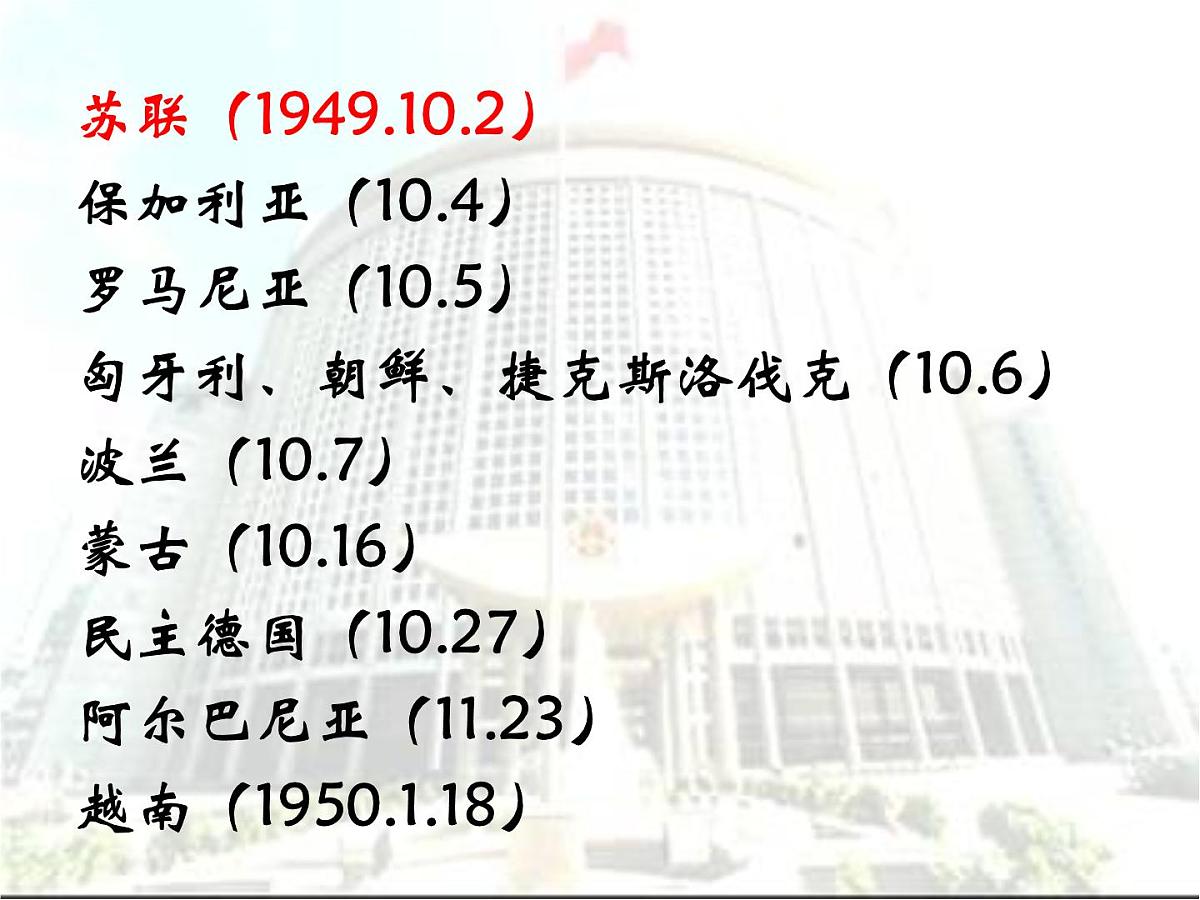 人民版高中历史必修1 5-1《新中国初期的外交》课件第6页