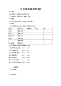 人民版必修3毛泽东思想的形成与发展导学案