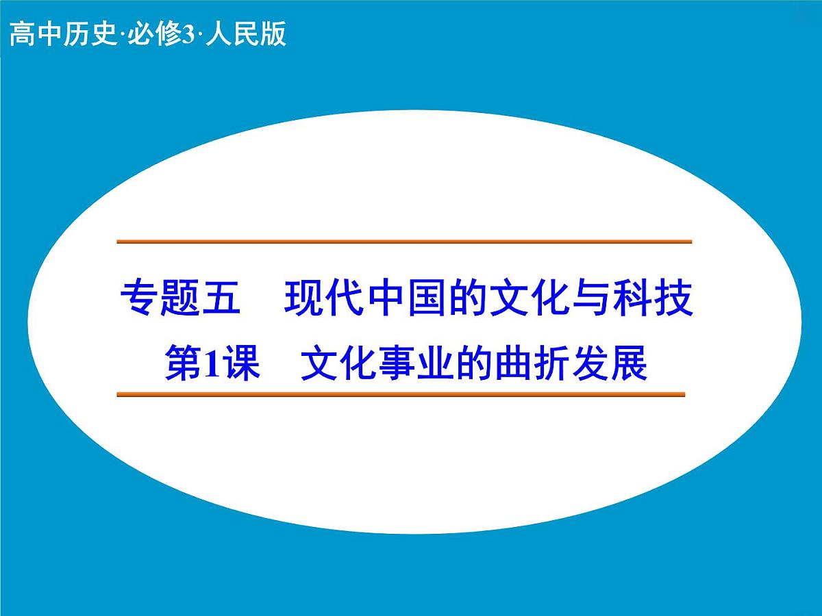 人民版高中历史必修3 5-1《文化事业的曲折发展》课件第1页