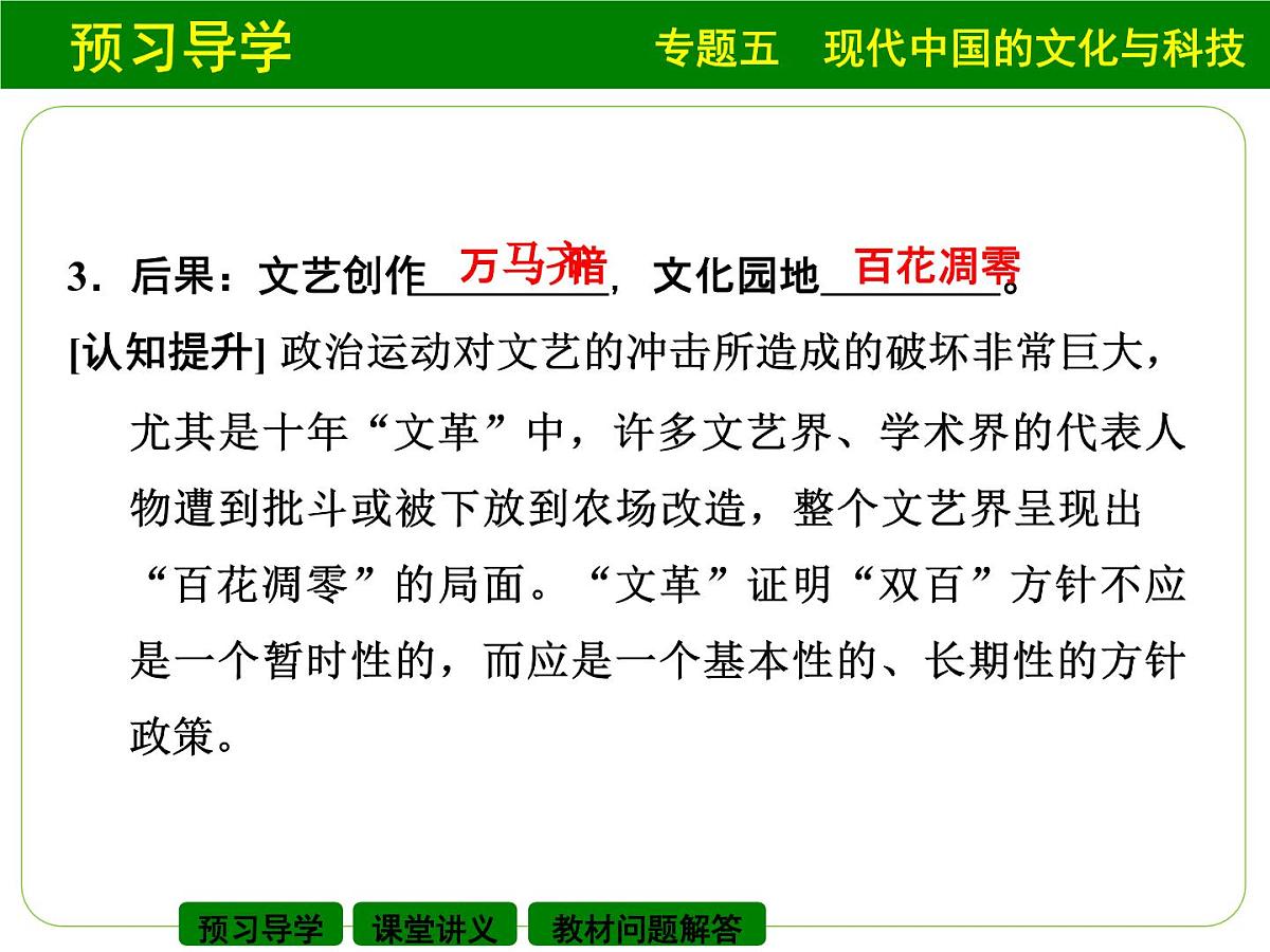 人民版高中历史必修3 5-1《文化事业的曲折发展》课件第8页