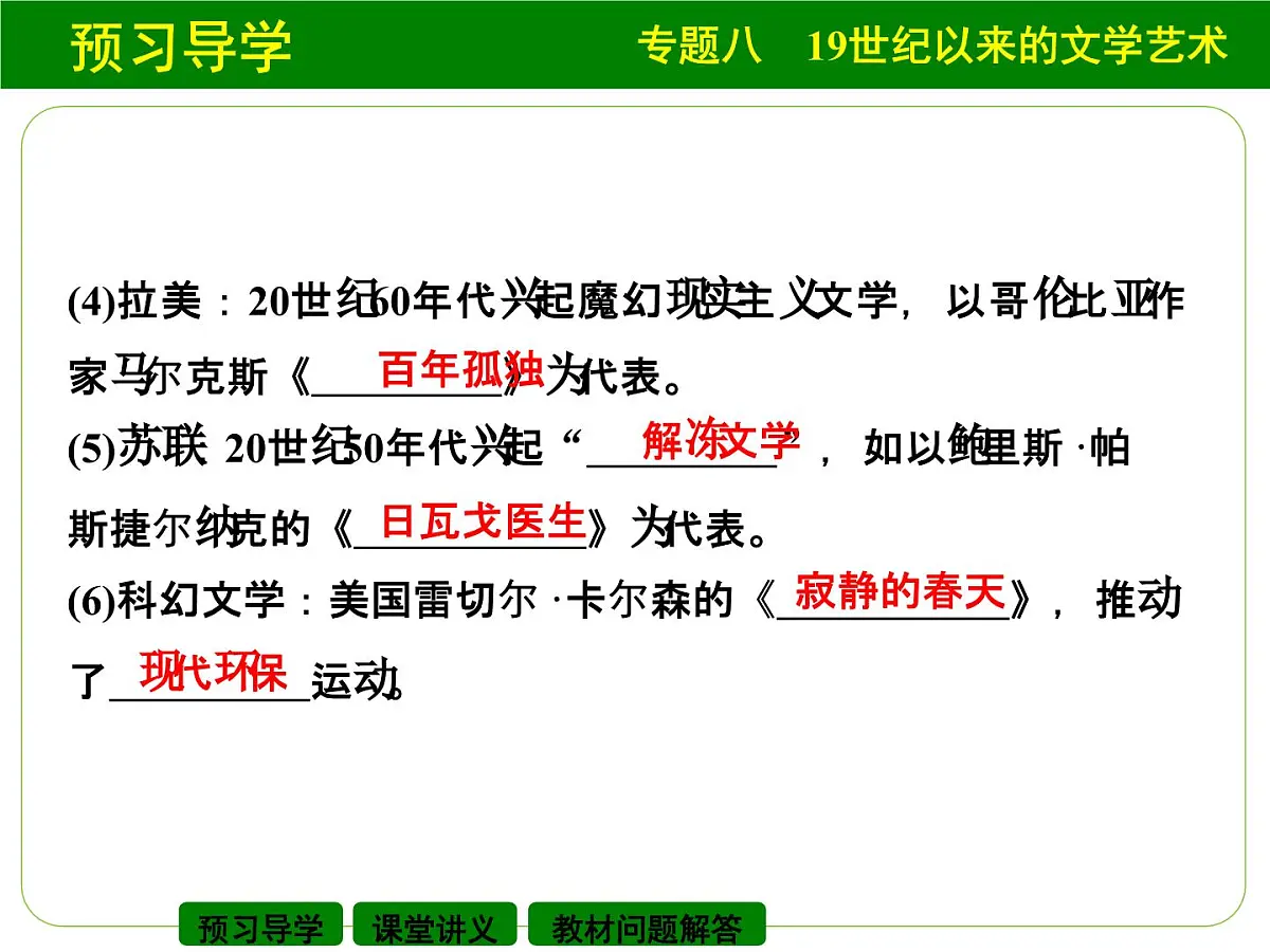 人民版高中历史必修3 8-4《与时俱进的文学艺术》课件第5页