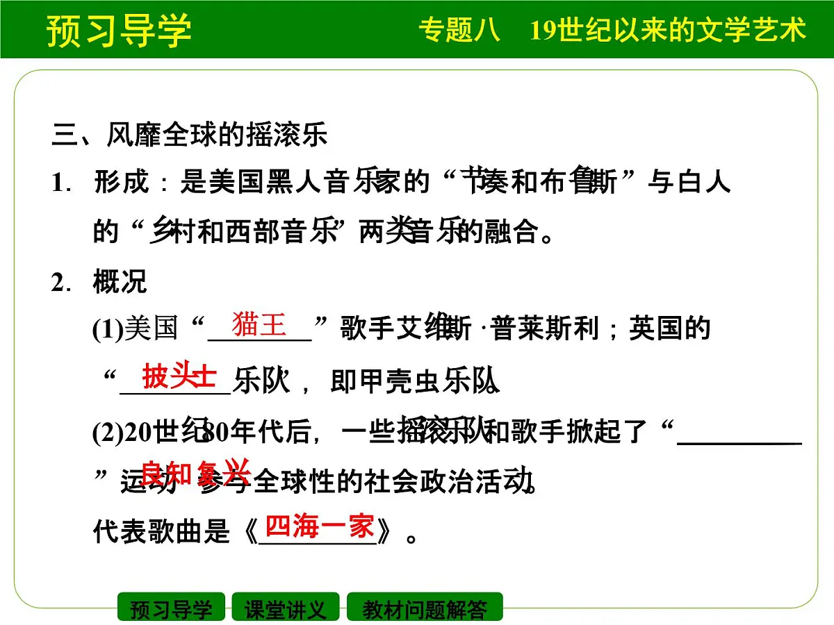 人民版高中历史必修3 8-4《与时俱进的文学艺术》课件第8页