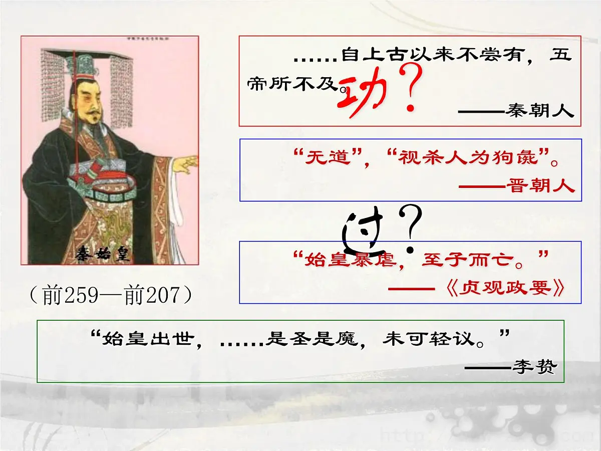 人民版高中历史选修4 1-1《千秋功过秦始皇》课件第1页