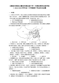 2024—2025学年度安徽省阜南实验中学（阜南县教师进修学校）高二下学期期中考试历史试题（含答案）
