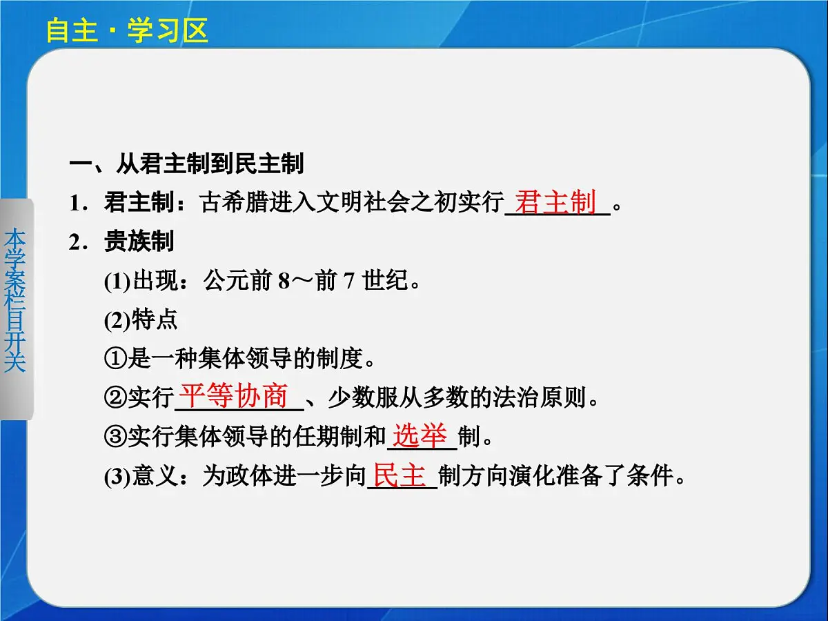 岳麓版高中历史必修1 2-6《雅典城邦的民主政治》导学课件第3页