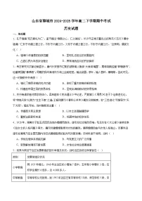 山东省聊城市2024-2025学年高二下学期期中考试历史试题（Word版附答案）