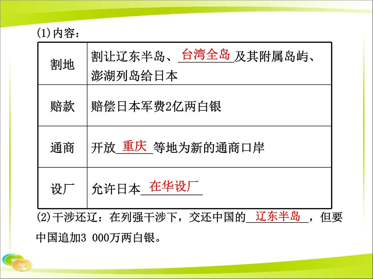 岳麓版高中历史必修1 4-14《从中日甲午战争到八国联军侵华》合作探究型课件第6页