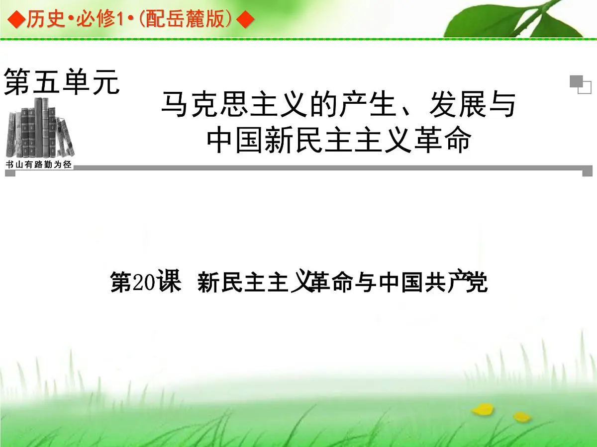 岳麓版高中历史必修1 5-20《新民主主义革命与中国共产党》课件第1页